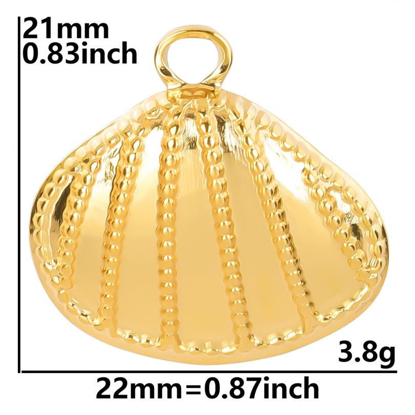 6pcs Real Gold Plated Ocean Animal Turtle Shell Conch Starfish Diy Charms For Jewelry Making Bulk Stainless Steel Charm Pendant