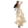 Neck Collar Sling Fairy Cake Long Dress Fairy Thin Temperament Vacation Dress Vacation Dress
