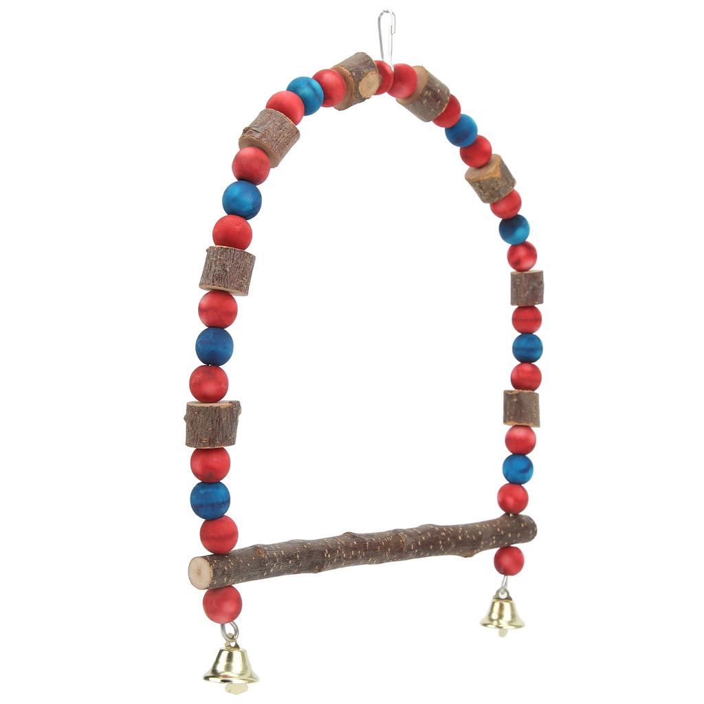 Bird Swing Toy Hanging Standing Parrot Cage Toy with Hook for Lovebirds Finches Parakeets