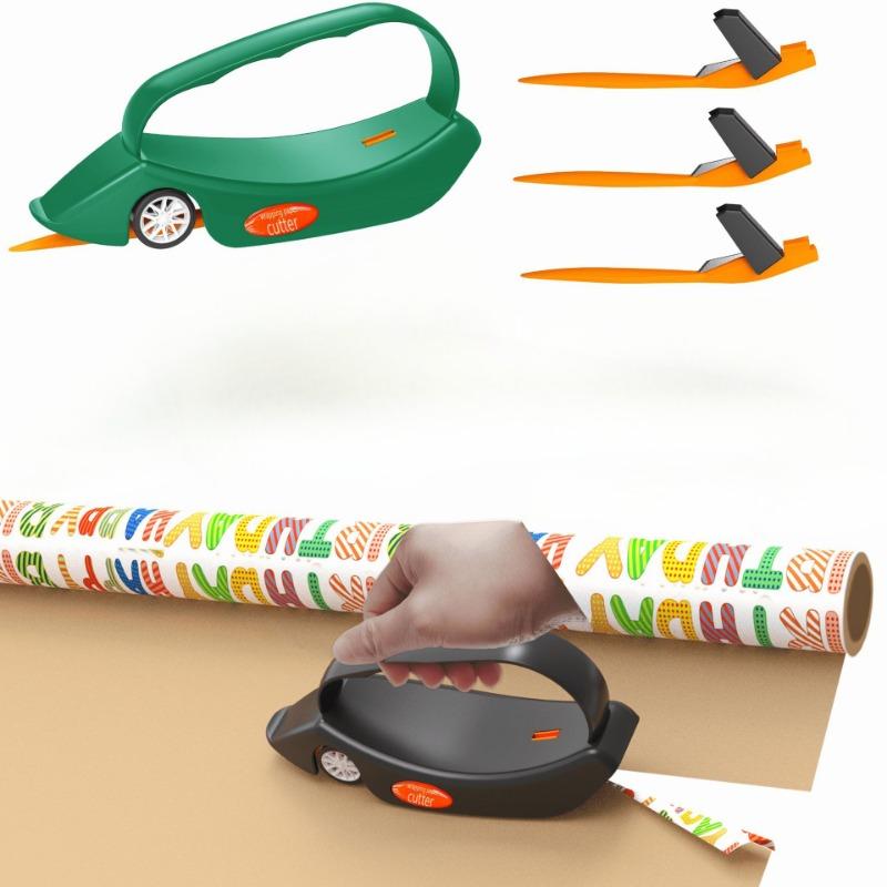 1 zestaw Cutter do papieru do pakowania Bębenek Taśma do pakowania Uchwyt Cutter do papieru z 3 wymiennymi głowicami ostrzy