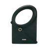 Faux Leather Scupltural Shaped Top Handle Handbag with Detachable Sling for Women Ladies