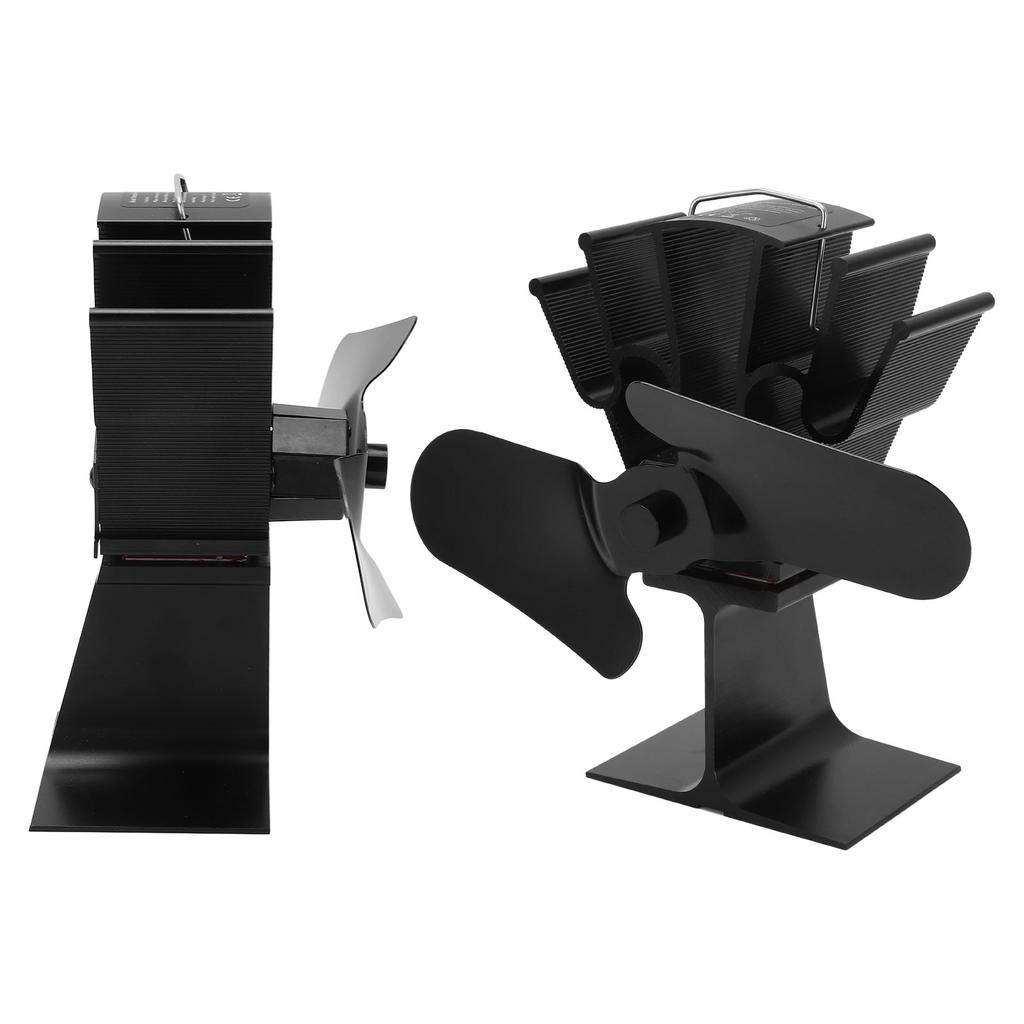2 Blade Heat Powered Wood Fireplace Fan 1200RPM 25dB Low Noise High Temperature Resistant for Home