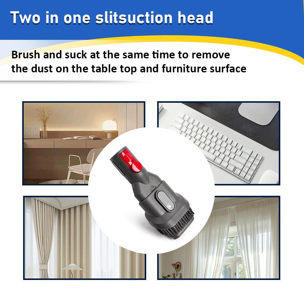 Vacuum Cleaner Flat Suction Nozzle Head For Dyson V7 V8 V10 V11 V12 V15 Mattress Brush Head Round Brush Soft Brush Parts