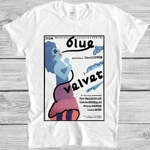 

Blue velvet inspired by 1980s cult films and Polish posters a cool gift Tshirt unisex pure cotton allseason streetwear shirt S