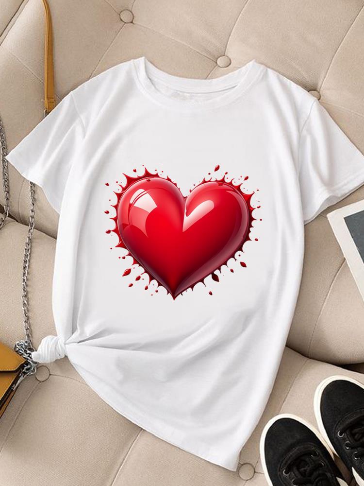 (Asian Size) Women Fashion Tee Top Clothing T Shirt Woman Print flower trend cute Female Short Sleeve Graphic T-shirts