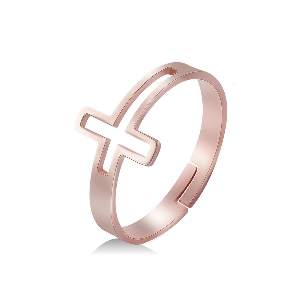 Cazador 2026 Trend Cross Ring Gold Color Open Finger Rings for Women Christian Jesus Stainless Steel Jewelry Friends Gifts New