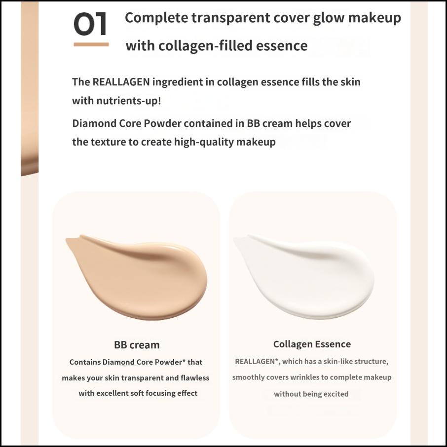 MISSHA M Signature Wrinkle Fill-Up BB Cream SPF45 PA++ 44g – 21 Beige Éclatant / 23 Beige Calme – Base Éclatante Anti-Rides