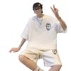 Summer 2024 Men's Hong Kong Style Waffle Sportswear: Trendy Short Sleeve T-Shirt & Shorts Set for Teens