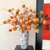3/5/7 Heads Artificial Persimmon Branch Realistic Handmade Artificial Fruits Branches Plastic Foam Simulation Persimmon Fruit