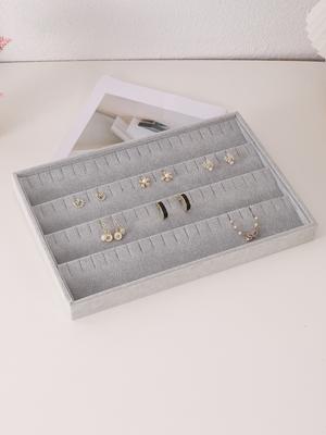 Samt Schmuck Präsentations Tablett Exquisiter Schmuckhalter Tragbarer Ring Ohrringe Halskette Organizer Aufbewahrungsbox Organizator Tabletts