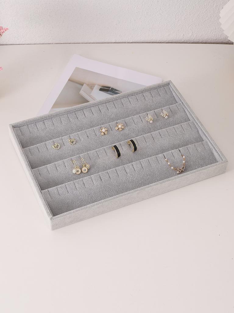 Velvet Jewelry Display Tray Exquisite Jewellery Holder Portable Ring Earrings Necklace Organizer Storage Box Organizator Trays