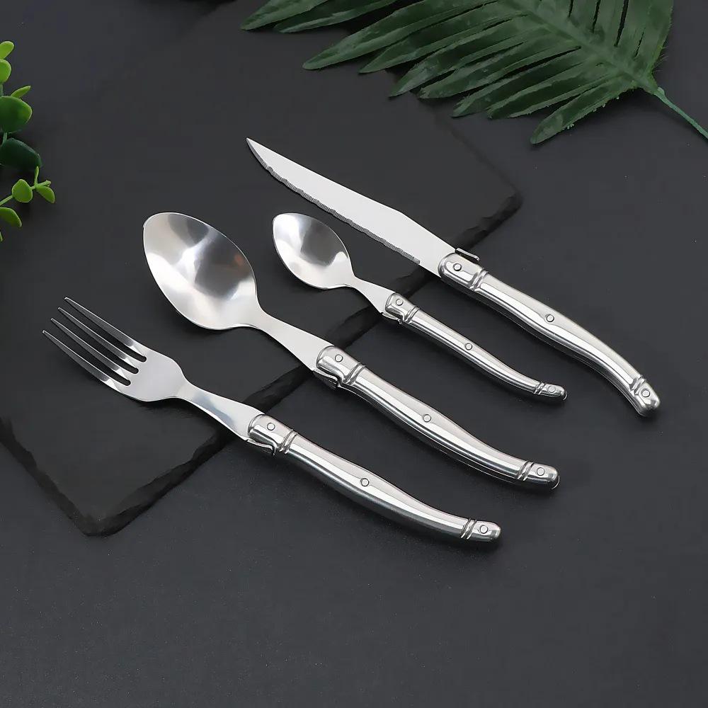 Stainless Steel Knife, Fork, and Spoon Set - French Western Tableware for Hotels and Homes