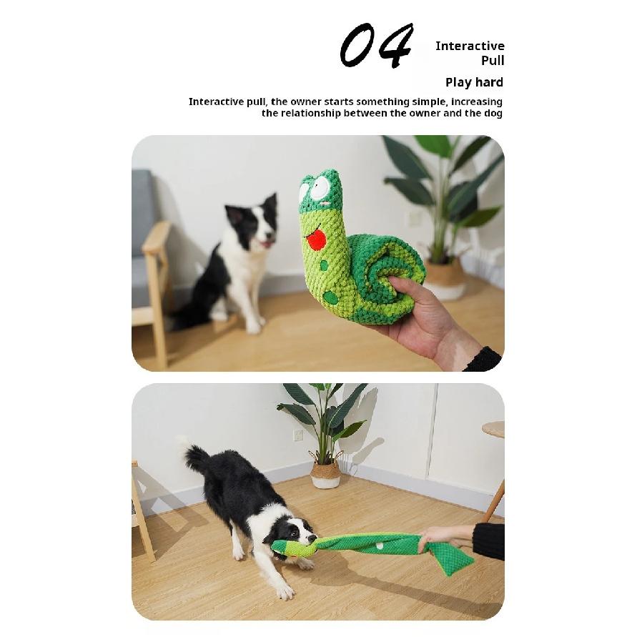 Dog Puzzle Feeder Interactive Toy Indestructible Plush Sound Squeak Puppy Toys For Resistant Foldable Snail Dogs Pet Supplies