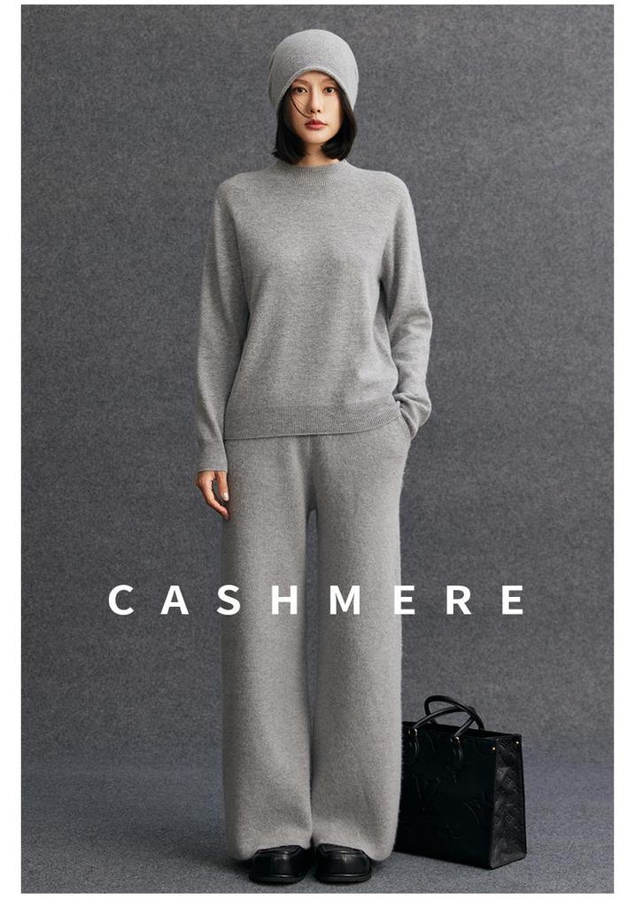 Women's Cashmere Loose Half-High Neck Sweater – Versatile Casual Knitwear for Autumn/Winter