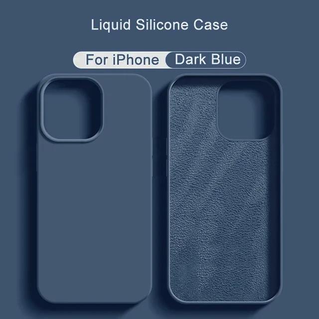 Módny tekutý silikónový kryt na telefón pre iPhone 11 12 13 14 15 Pro Max 8 Plus X XR XS Max Nárazník Nárazuvzdorný Mäkký Kryt Príslušenstvo