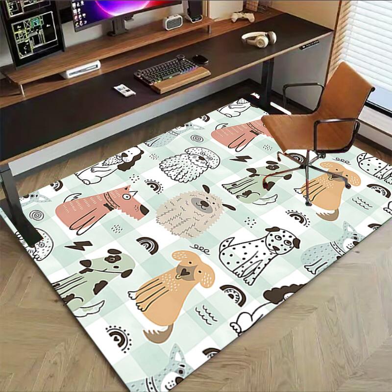 1PC Dog Pattern Non-Slip Floor Carpet Compatible for Office&Living Room&Bedroom&Dining room - Flat- Soft & Pattern, Vibrant Colors-W294