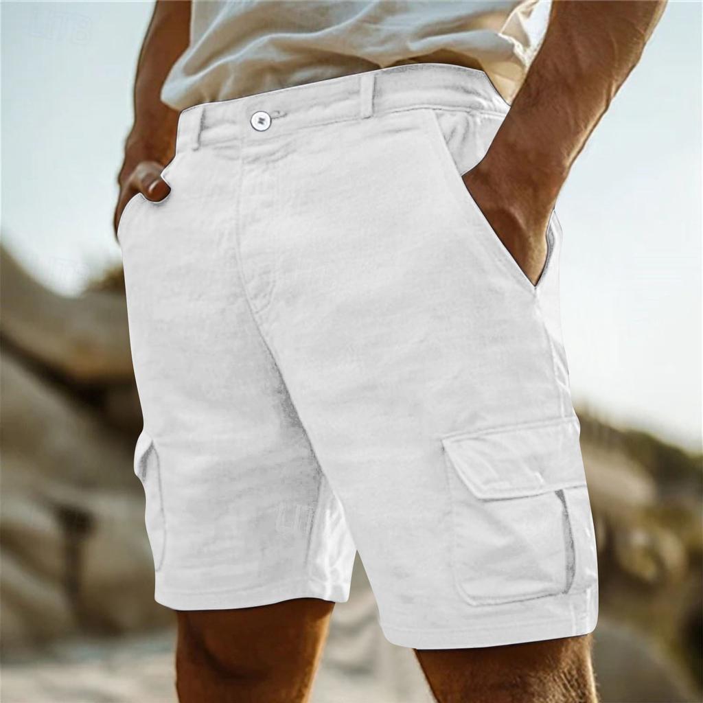 Men's Multi-pocket Work Pants Straight Five-inch Pants