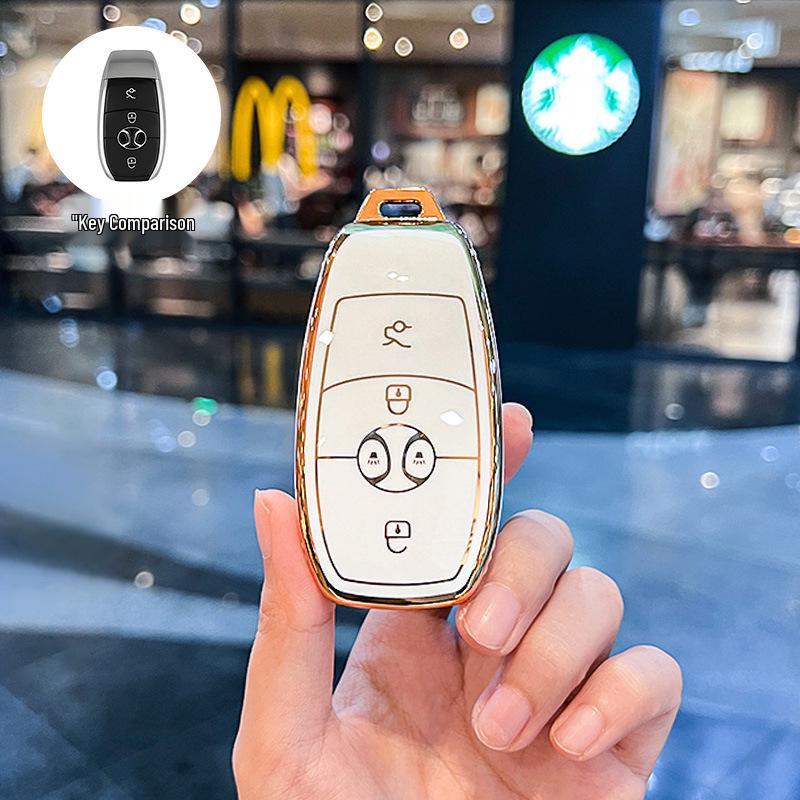 BAIC EX3 Electric Vehicle Key Fob Protective Case with Buckle Bag - Full Coverage for R600 Model