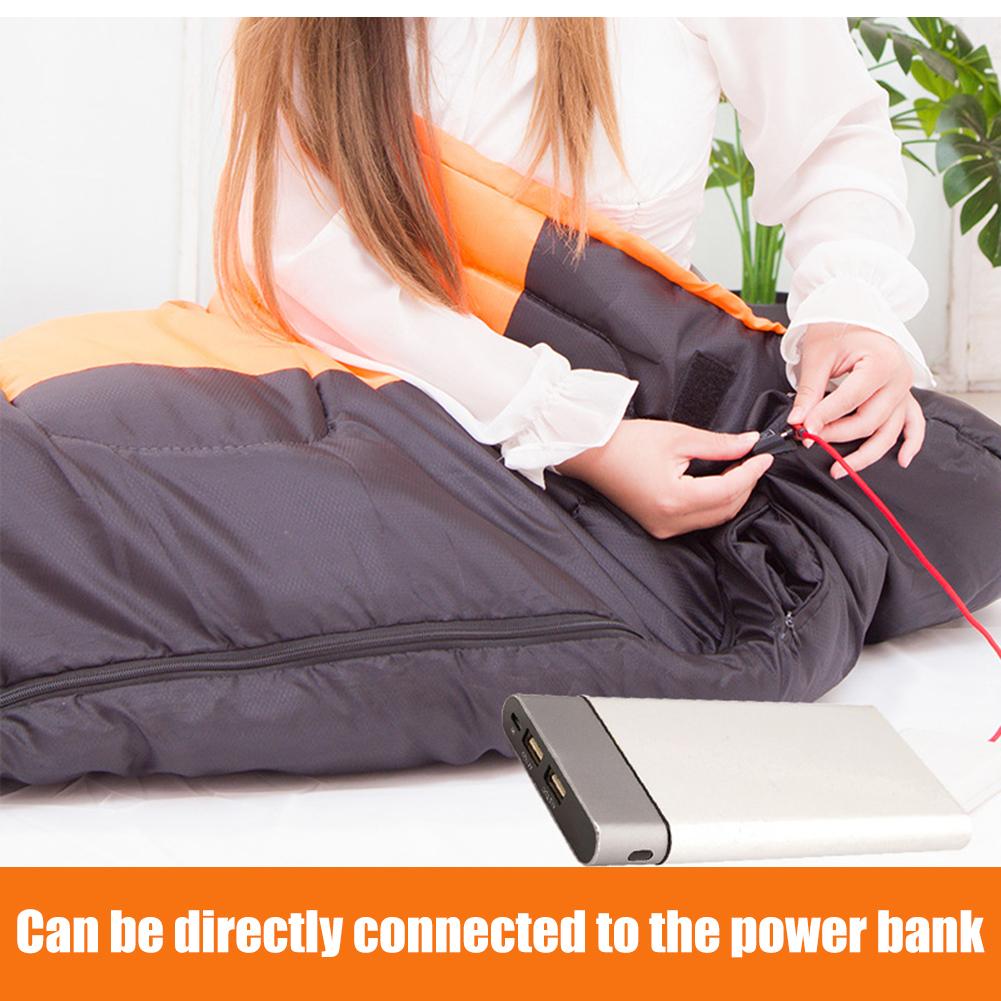 Electric Heated Sleeping Bag 3-Level Temperature Emergency Sleeping Bag Winter Warm for Travel Hiking for Backpacking