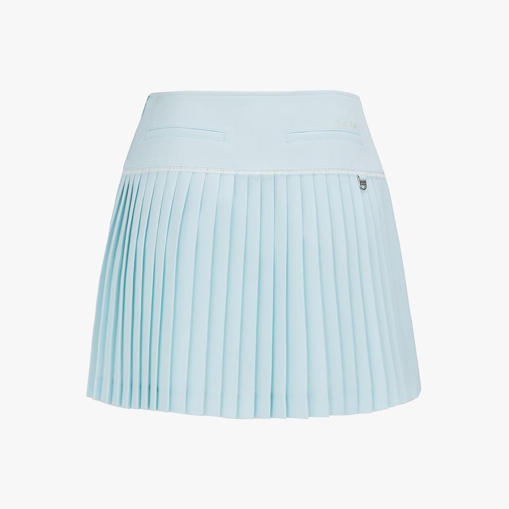 FAIRLIAR GOLF Crochet Flare Pleated Skirt (Mint)
