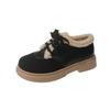 Fleece Casual Single Shoes Women's Autumn and Winter 2025 New Thick-soled Fluffy Shoes Wear Warm Cotton Shoes Muffin Single Shoes