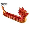 Colorful Gradient Metallic Ornament 3D Printed Articulated Dragon Boat Figurine, Statue with Flexible Bendable Body, Unique Festival Gift Traditional
