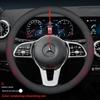 Leather Car Steering Wheel Cover for Mercedes-Benz A-class CLE-class G350 C220 C-class GLB W124 W203 W447 W212 W210 W221 W213 mo00