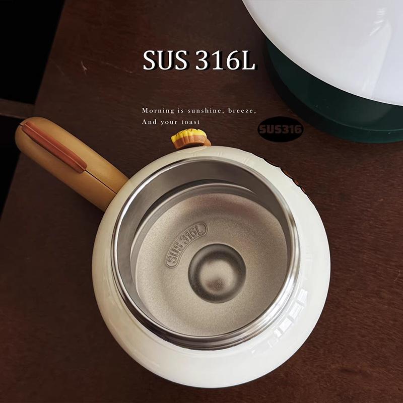 Cute Thermos Bottle With Handle Girls Straw Water Cup Desktop 316 Stainless Steel Tea Water Separation Insulated Cup Tumbler