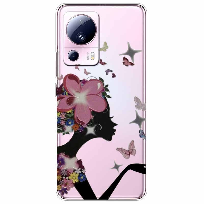 For Xiaomi 13 Lite 5G Case 13Lite Clear TPU Soft Lovely Cats Silicone Print Cover for Xiaomi Mi 13 Lite Transparent Xiaomi13Lite