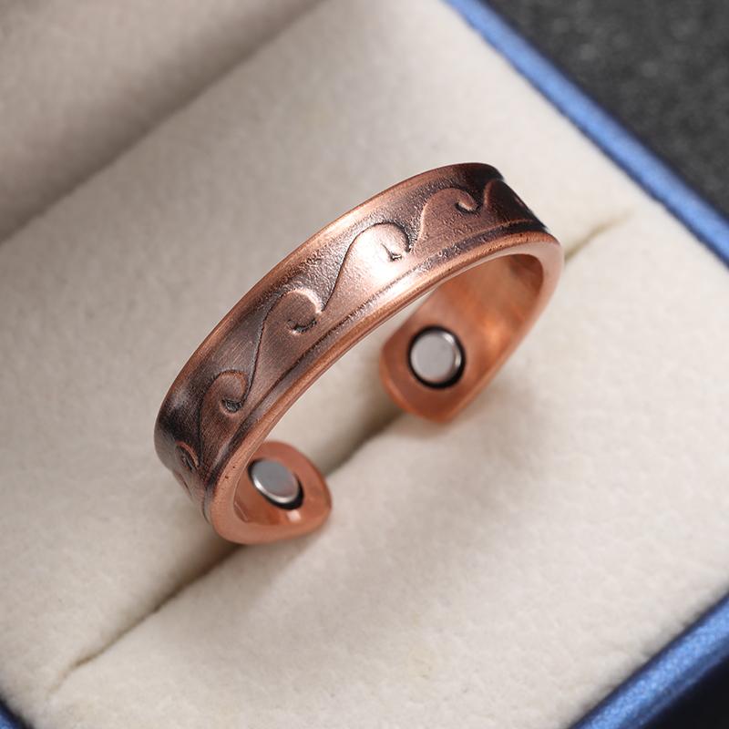 טבעת מגנטית נחושת גל רטרו פתיחה יצירתית תכשיטים אביזרים לגברים נשים אופנה רב-תכליתית