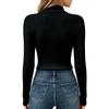 Damen Langarm Reißverschluss Gerippter Cardigan Pullover Farbiger Stricktop für Herbst Winter