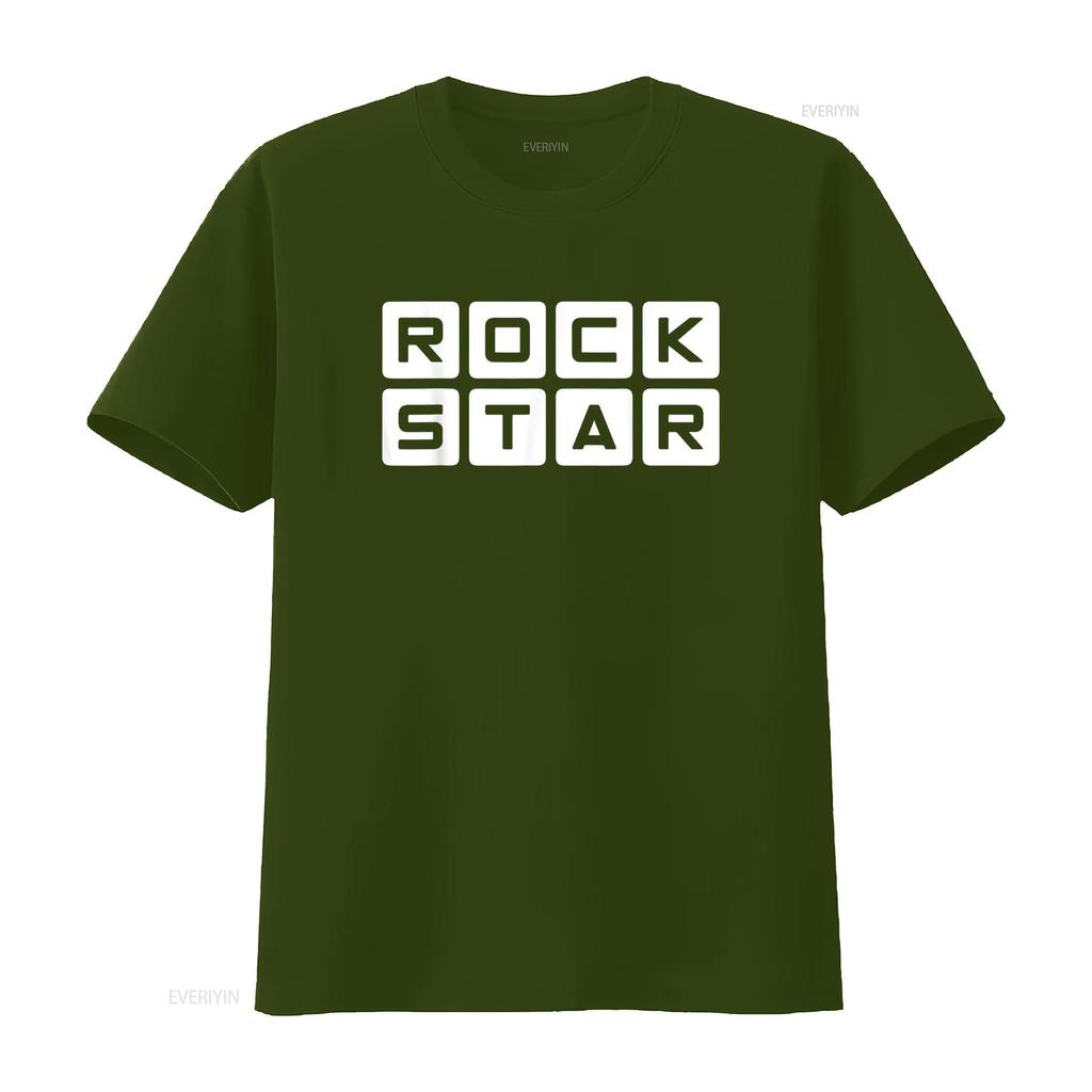 Rock Star Design T Shirt vintage Washed homme Top For Everyday Wear Comfortable Stretched designer clothes Breathable Unisex