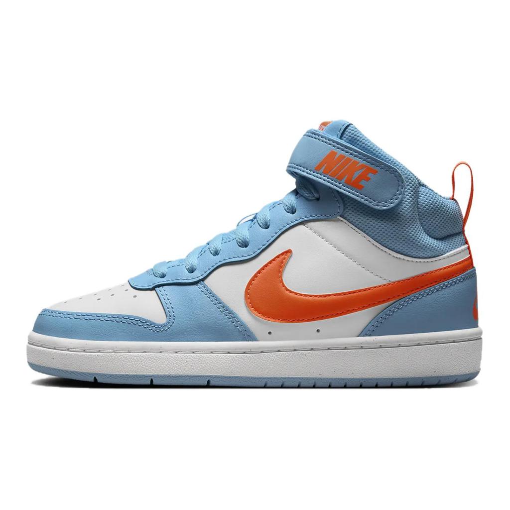 Nike Court Borough Mid 2 GS Aquarius Blue Total Orange Kids Sneakers White HF4791-407