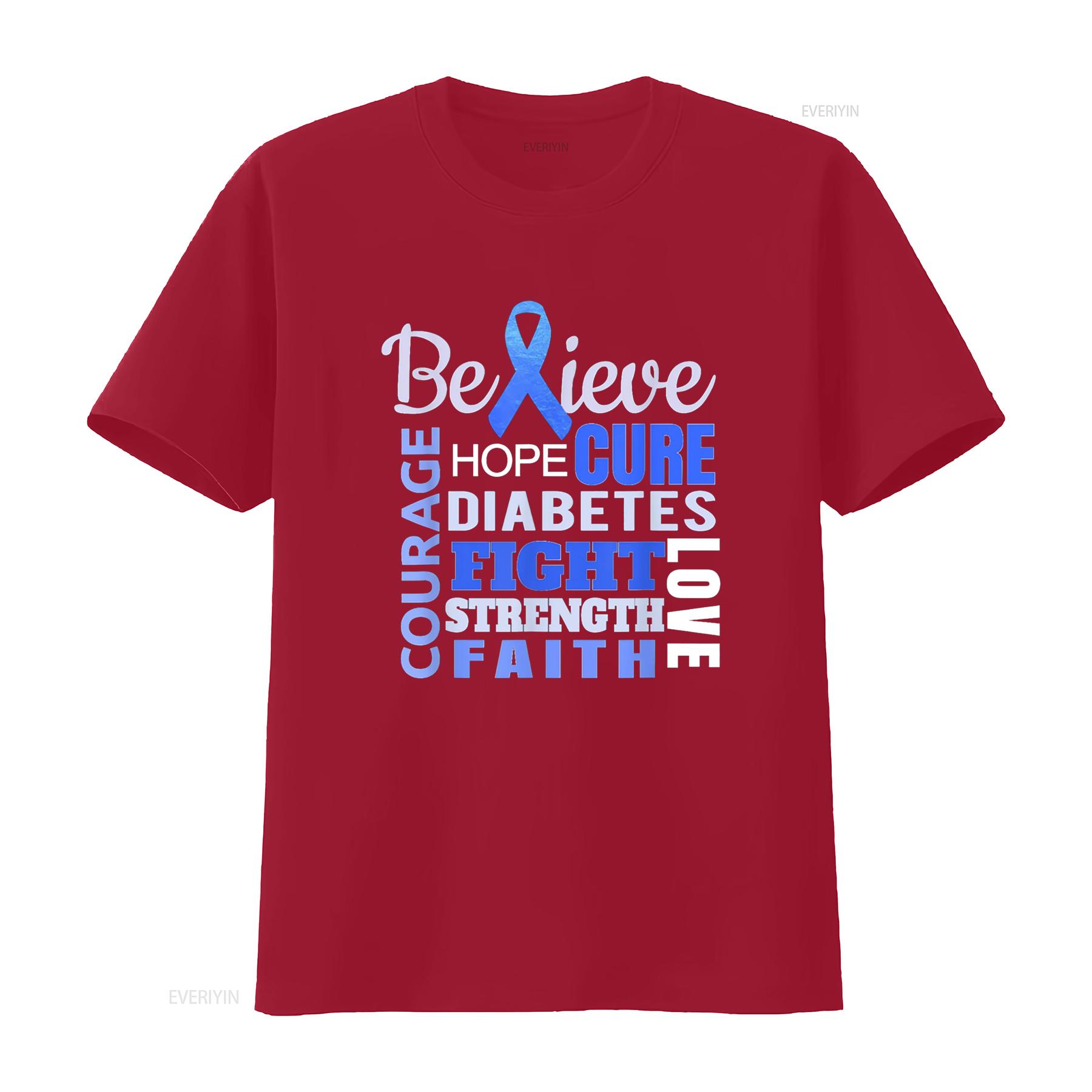 

Diabetes Awareness T Shirt Blue Ribbon Word vintage Washed fashion Unisex homme Stylish streetwear Top For Everyday Wear Casual S
