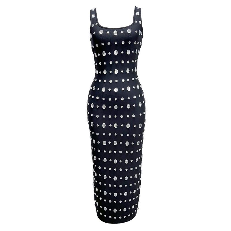 Heavy-Duty Rhinestone Bandage Evening Dress