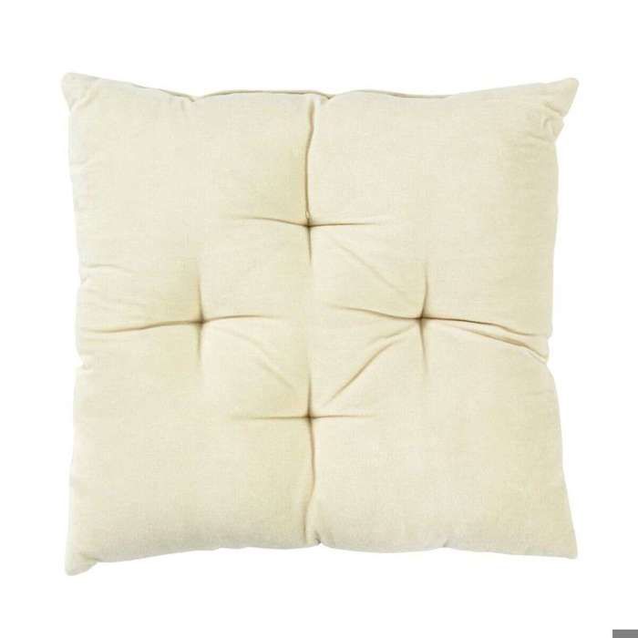 Ecru Cotton Velvet Cushion 40x40
