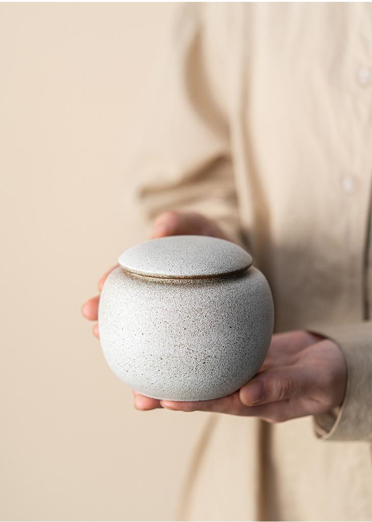 Ceramics Tea Caddies Oolong Sugar Container Travel Tea Bag Sealed Jar Coffee Powder Canister Black White Household Storage Tank