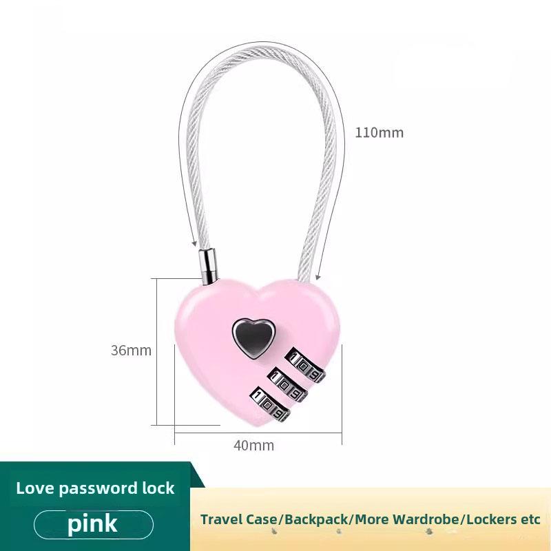 

Мультяшный замок в форме сердца: Навесной замок из стального троса с тремя цифрами – идеальный свадебный подарок