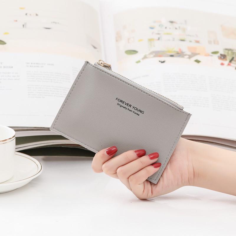 2023 Korean Style Women's Slim Wallet: Short, Simple Coin Purse with Zippered Card Holder
