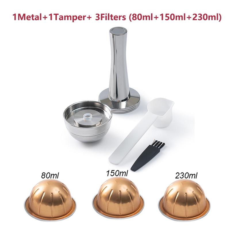 Für Nespresso Vertuo Next Pop Edelstahl Wiederverwendbare Kapsel Vertuoline Nachfüllbarer Kaffee Filter Kompatibel mit Original Kapseln