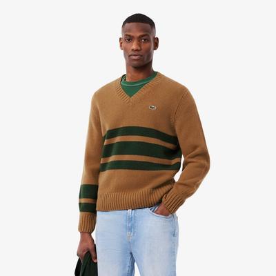 Men's Striped V-Neck Sweater AH5180-55N9IQ