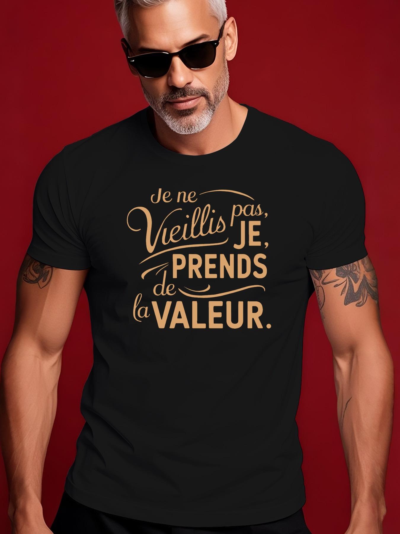 Short Sleeve Tshirt - Vibrant Blue with Golden VALEUR Gra... M