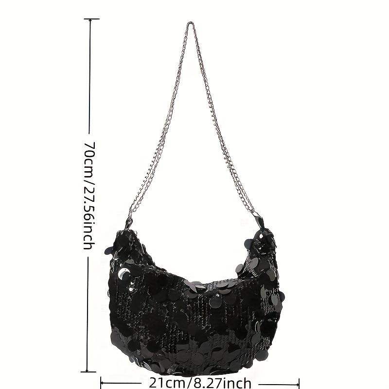 Korean Chain Sequins Crossbody Bag Trendy Korean Version, Fashionable, Niche, Unique, Chain Underarm Dumpling Bag
