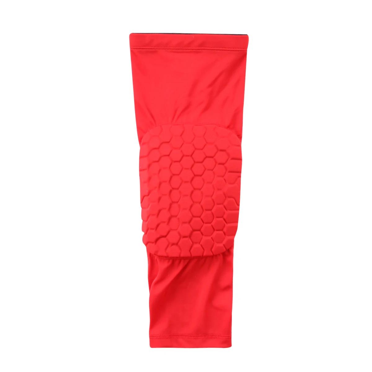 

Long Knee Pads Leg Sleeve Honeycomb Anti Collision Compression for Volleyball Gym Running Workout Athletic Activities Gym Add- Practical Use S красный