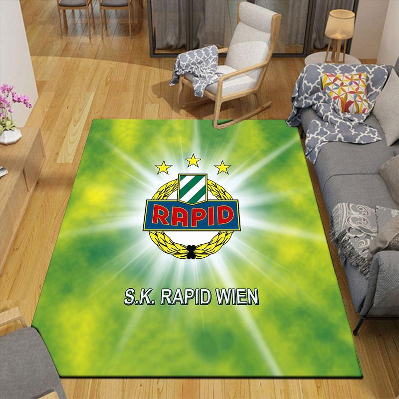 SK Rapid Wien Flannel Pattern Square Carpet,Area Rug,Carpet Rug for Living Room Bedroom Sofa Playroom Decor,Non-slip Floor Mat