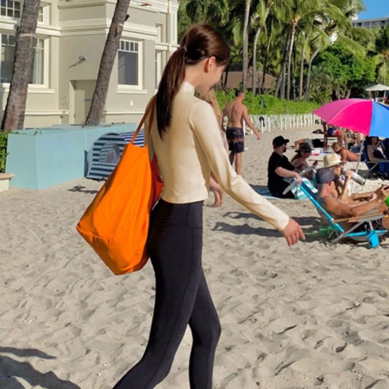 Womens Long Sleeve High-Waisted Rash Guard Pants Set UV Protection Quick Dry Surfing Dive Suit