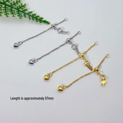 Adjustable S925 Sterling Silver Pearl Necklace Bracelet Tail Chain Extender