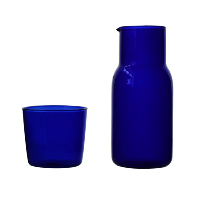 Japanese Style Transparent Candy Color Glass Teacup Set Simple Heat-Resistant Drinking Juice Cup with Tea Pitcher Water Bottle