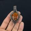 Baltic Amber Pendant, 999 Copper Wire Wrapped Gemstone Jewelry, Handmade Pendant For Mother Day
