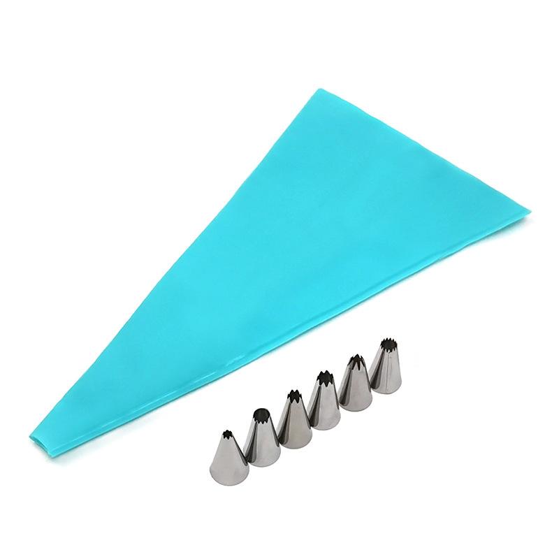 Набор насадок для украшения из нержавеющей стали, 8 шт., насадки для крема, инструмент для украшения торта, конвертер, принадлежности для выпечки 8pcs синий